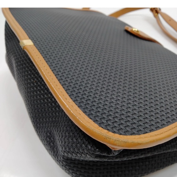 Yves Saint Laurent YSL crossbody Shoulder Bag tan Black PVC leather authentic - Picture 7 of 10